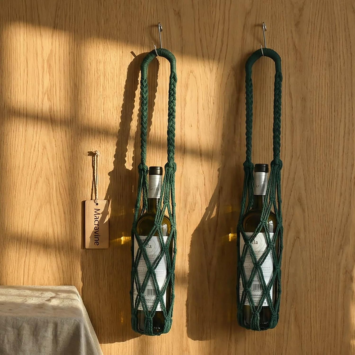 Macrame Wine Bottle Hangers: Stylish Kitchen Storage Solutions