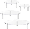 4 Pcs Round Acrylic Display Riser Clear Round Stands Pedestal Riser Board for Cake Plant Dessert Jewelry Collectibles Cupcakes Figures Organizer Home Decor Wedding Birthday Party(5'', 6'',8'',10'')