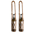 2-Pack Macrame Wine Bottle wall Hanger Strap, net Strap Hanging, Net Carrier, Handmade Braided Rope net for Bottle Hanging, Kitchen Storage Strap Highth 22" (Beige)