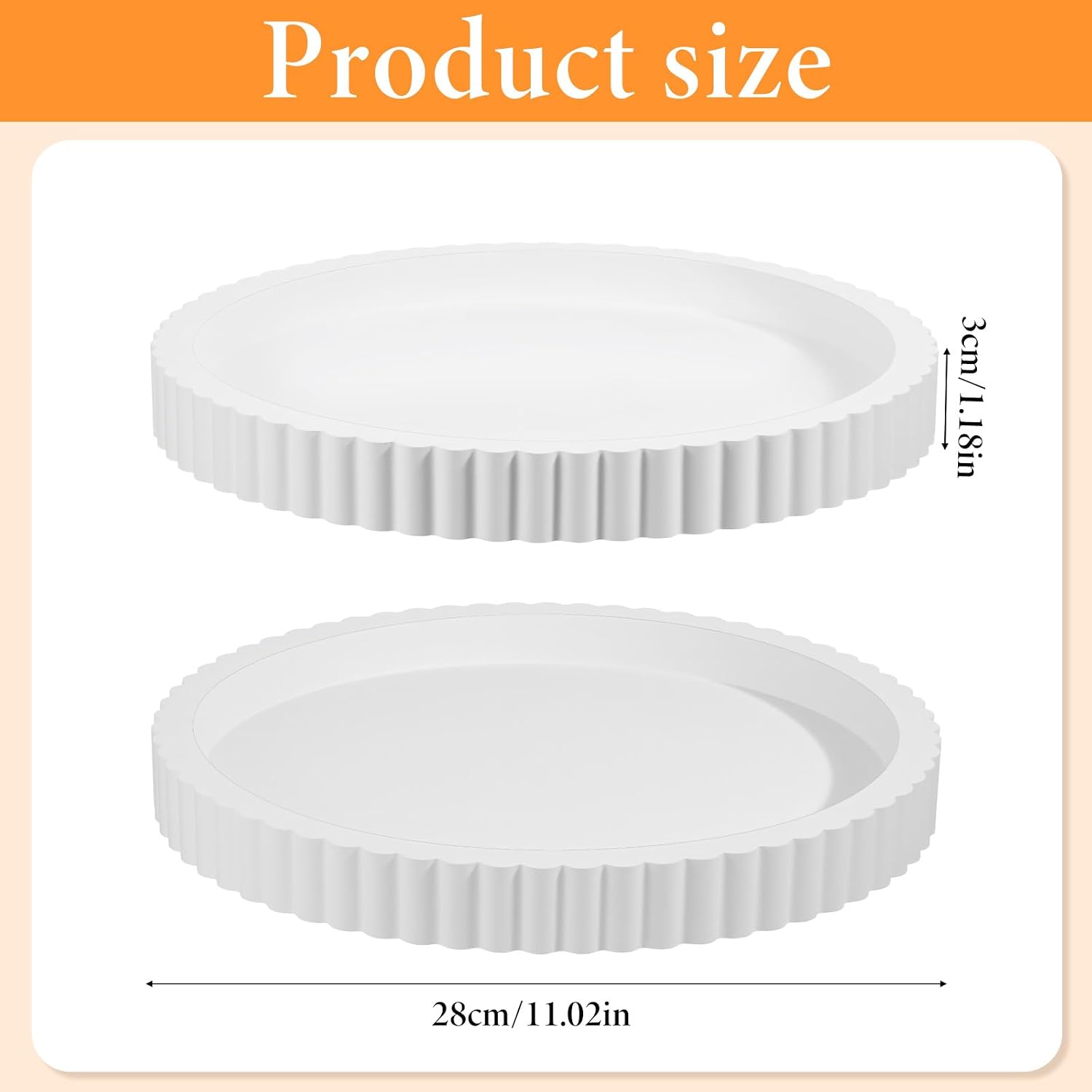 11 in Decorative Tray for Coffee Table Tray Decor White Round Concrete Home Decor Serving Trays White Decorative-Tray for Coffee Dining Room Table-Entryway and Living Room Table