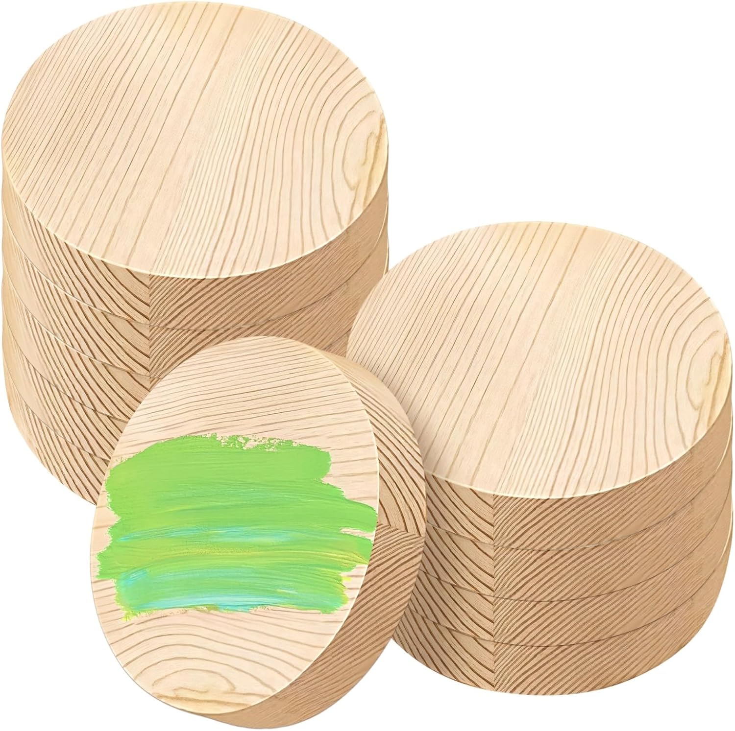 10 PCS Thick Wood Rounds for Crafts 4 Inch, Unfinished Natural Pine Wood Circles (3/4" Thick) – Extra Durable Wooden Discs for DIY Coasters, Engraving, Painting, Sign Making, Home Decor