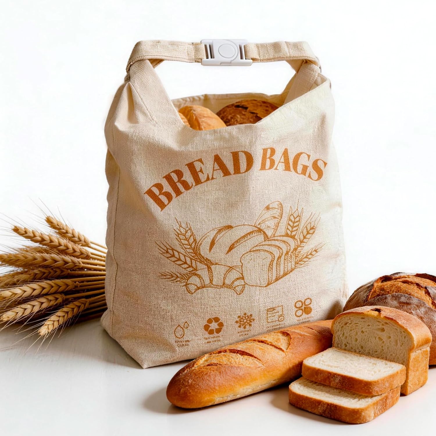1 Pack Beeswax Bread Bags for Sourdough & Homemade Bread, XL Reusable Sourdough Bags for Storage 17x13 Inch, Bread Bags with Zipper, Sustainable Sourdough Loaf Storage to Lock in Freshness
